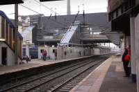 Progress at Haymarket - view west from platform 1 on 24 September 2013.<br><br>[Bill Roberton 24/09/2013]