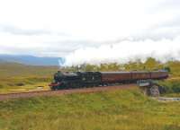 K4 No.61994 <I>The Great Marquess</I> is in full cry as it crosses the bridge over the Allt Luib Ruairidh on 23 September during the long climb up from Tulloch to Corrour Summit with the southbound <I>West Highlander</I> Railtour.<br><br>[John Gray 23/09/2013]