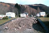 In-filling of the platforms at St Fillans. View east towards Comrie in 1992.<br><br>[Ewan Crawford //1992]