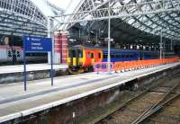 View across the platforms at Liverpool Lime Street on 25 September 2013. The train standing at platform 6 is the East Midlands 14.52 service to Norwich.<br><br>[Veronica Clibbery 25/09/2013]