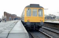 The Hertfordshire Railtours <I>'Anglian Vibrator'</I> from Kings Cross stands alongside the old joint line platforms at March station on 23 November 1985. <br><br>[Ian Dinmore 23/11/1985]