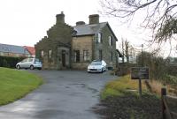 Witton Gilbert, on the Consett to Durham line, closed along with Knitsley, Lanchester and Bear Park in 1939. Goods traffic continued to pass through until 1966. Like Knitsley and Lanchester it is now a private residence and has been tastefully extended as seen here from the old station approach. <br><br>[Mark Bartlett 27/11/2012]