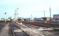 Looking east towards Bury St Edmunds station in 1980, with the goods yard over to the right.<br><br>[Ian Dinmore //1980]