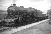 The Aberfoyle branch freight westbound at Balfron in 1958 behind Dundee based B1 4-6-0 no 61278. The trip is thought to have been used as a running in turn for locomotives ex-Cowlairs Works at that time. The Aberfoyle branch closed completely the following year.<br><br>[John Robin //1958]