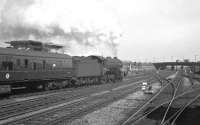 K3 2-6-0 61985 leaves Doncaster on 1 September 1962 with the 7.55am Leicester Central - Scarborough.<br><br>[K A Gray 01/09/1962]