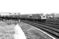 40184 about to join the ECML at Holgate Junction in July 1980 with a southbound freight off the York station avoiding line.<br><br>[John Furnevel 21/07/1980]