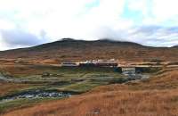 37518<I>Fort William/An Gearasdan</I>, inIan RileyInterCity livery, leads K1 No.62005 and a support coach over the Allt Luib Ruairidh bridge on the climb to Corrour on 26 October.<br><br>[John Gray 26/10/2013]