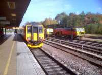 Like the <I>Flying Dutchman</I> on rails, 156405 is condemned to shuttle between Leicester and Lincoln. This is the 13.25 departure, which called at minor stations like Barrow-on-Soar on its way to Loughborough. Nice to see stopping trains surviving alongside expresses; and good to see passengers arrive or depart at every stop. <br><br>[Ken Strachan 25/10/2013]