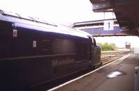 A <I>Mainline Freight</I> liveried class 37 photographed standing alongside platform 1 at March station in September 1996.<br><br>[Ian Dinmore 11/09/1996]