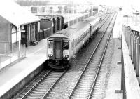 ScotRail 156501 is about to restart its journey at New Cumnock on a frosty February day in 1998 with the 11.10 Carlisle - Glasgow Central service.<br><br>[John Furnevel 11/02/1998]