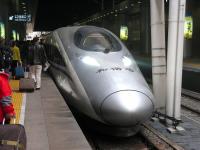 A China Railways Class CHR380A EMU waits with train G83, the 09.00 to Changsha via Wuhan, at Beijing West station on 1 November 2013.<br><br>[Mark Poustie 01/11/2013]