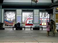 View east across the platforms at Stirling in January 2005 with a DMU recently arrived from Queen Street awaiting its departure time for the journey back to Glasgow. It would be more than three years before the reopening of the line to Alloa.<br><br>[John Furnevel 12/01/2005]