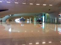 The vast and surprisingly empty arrivals area at Wuhan station on 1 November 2013.<br><br>[Mark Poustie 01/11/2013]