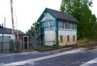 Langworth signal box on the Lincoln to Barnetby line on 11 October 2013.<br><br>[John McIntyre 11/10/2013]