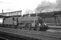 Kingmoor Black 5 no 44775 stands at Carlisle on 5 August 1967. The locomotive has just taken over the summer Saturday 1.26pm Glasgow Central - Morecambe Promenade. The train had arrived from the north via Kilmarnock and Dumfries. 44775 was withdrawn from Kingmoor shed 8 weeks later.<br><br>[K A Gray 05/08/1967]