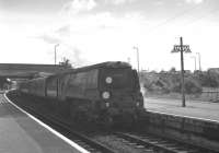Bulleid unrebuilt West Country Pacific no 34018 <I>Axminster</I> about to leave Southampton Central on 25 September 1963 with the 12.2pm to Bournemouth.<br><br>[K A Gray 25/09/1963]