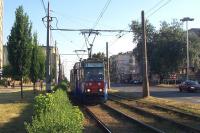 A Konstal 105Na tram, one of the older fleet operating in Czestochowa, Poland, photographed in August 2013.<br><br>[Colin Miller Collection /08/2013]