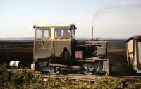 A peat train on the Boora system in Co Offaly, taken in April 1996. [See image 33585]<br><br>[Ian Dinmore /04/1996]