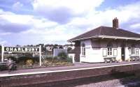 No hurry. Waiting for a train at Charlbury - September 1985.<br><br>[Ian Dinmore /09/1985]