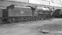 Royal Scot no 46164 <I>'The Artists' Rifleman'</I> photographed at Barrow Hill shed on 8 April 1962.<br><br>[K A Gray /04/1962]