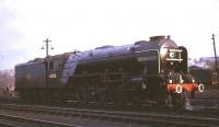 Peppercorn A2 Pacific no 60532 <I>Blue Peter</I> photographed on Ferryhill shed, Aberdeen, on 5 November 1966.<br><br>[G W Robin 05/11/1966]