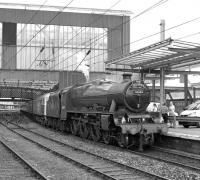 Jubilee 45699 <I>Galatea</I>standing at Carlisle platform 3 after arrival with the down <I>Fellsman</I> on 17th July 2013. The loco will shortly dispose of the ecs prior to running out to Upperby to turn. <br><br>[Bill Jamieson 17/07/2013]