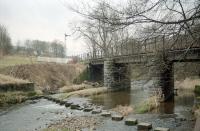 The bridge over the Isla just north of Keith Town in February 1997, looking south. The signal beyond the far end of the bridge is the distant for Keith Junction.<br><br>[Ewan Crawford 01/02/1997]