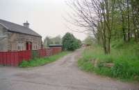 Looking west over the site of Bents station on the Longridge to Bathgate extension of the Wilsontown, Morningside and Coltness Railway built by the Edinburgh and Glasgow Railway. The building has seen some alterations since 1997.<br><br>[Ewan Crawford 03/05/1997]