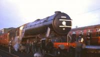 The BR Scottish Region <I>Last V2 Loco Excursion</I> from Edinburgh Waverley stands at Aberdeen on 5 November 1966 behind a smart looking 60836. The souvenir ticket read...  <I>Out via Forth Bridge, Glenfarg & Forfar. Return via Montrose & Bridges. Fare 40/-</I> <br><br>[G W Robin 05/11/1966]