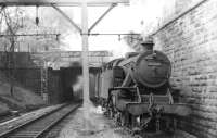 Fairburn 2-6-4T 42125 brings a train into Mount Florida in 1962.  <br><br>[David Stewart //1962]