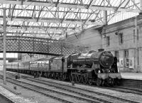 46115<I>Scots Guardsman</I> runs into platform 3 at Carlisle with the down<I>Fellsman</I>on 26th June 2013. I have no idea why it is carrying the<I>Scarborough Spa Express</I>headboard. <br><br>[Bill Jamieson 26/06/2013]