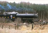 LNER Q7 0-8-0 no 901 running into Levisham, NYMR, on 7 April 1996.<br><br>[Peter Todd 07/04/1996]