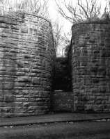 Entrance to 56C Copley Hill shed, sited between the Kings Cross and Bradford Exchange line railway bridges and located adjacent to the bridge that carried both the shed access line spur and the Bradford Exchange lines.  [See image 38681]<br><br>[David Pesterfield 27/12/2013]