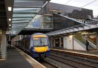 Looking east at the new Haymarket on 31 December 2013, with 170415 calling on a Fife - Newcraighall service.<br><br>[Bill Roberton 31/12/2013]