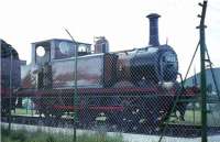 Marsh 0-6-0 <I>Terrier</I> tank no 32662 of 1875, on display at Butlins Holiday Camp, Heads of Ayr, in August 1965. Withdrawn from Eastleigh shed in November 1963, this was one of a number of redundant steam locomotives purchased by Billy Butlin for display purposes. [See image 27365].<br><br>[G W Robin 18/08/1965]