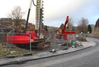 Looking north west from Wheatlands Road, Galashiels, near the site of Kilnknowe Junction on 26 December 2013. The Borders Railway will cross the road here on a new bridge. Up ahead the Peebles Loop once diverged to the left away from the Waverley Route. Immediately behind the camera is the bridge over the Gala Water [see image 45757].<br><br>[John Furnevel 26/12/2013]