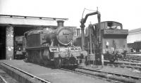 Scene in the yard at Exeter ex-GW Shed on 17 August 1961. Nearest the camera is resident Collett 2-6-2T no 6146.<br><br>[K A Gray 17/08/1961]