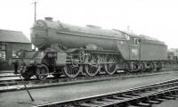 Gresley V2 2-6-2 no 60873 <I>Coldstreamer</I>, photographed on Carlisle Canal shed in June 1962. <br><br>[John Robin 24/06/1962]