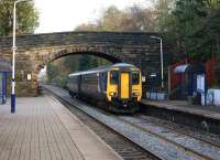 A Northern service from Colne to Blackpool South calls at Cherry Tree on 26 October 2011.<br><br>[John McIntyre 26/10/2011]