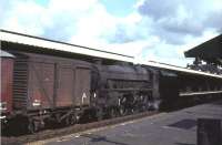 Locally based Black 5 no 45435 runs north through Carnforth station on 1 June 1968 with a freight.<br><br>[John Robin 01/06/1968]