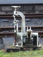A long disconnected vintage points operating mechanism seen by Welshpool Raven Square station on 20 January 2014.<br><br>[David Pesterfield 20/01/2014]