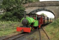 Bagnall 0-4-0ST <I>Woto</I> (2133 of 1924) at Gilderdale on the South Tynedale Railway in July 1993. Gilderdale was the northern terminus until 1996 and the station closed in 1999.<br><br>[John McIntyre 25/07/1993]