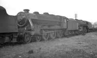 Black 5 44740 on the stored locomotive line at Llandudno Junction in April 1963.<br><br>[K A Gray 01/04/1963]