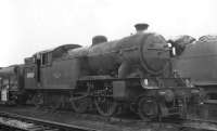 Gresley V3 2-6-2T no 67633 in the shed yard at Hurlford in April 1962, within a few days of its reallocation there from 65C Parkhead. <br><br>[David Stewart 17/04/1962]