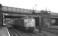 D5317 is awaiting its scheduled departure time at Carlisle platform 7 on Saturday 2 November 1968 with the 1pm train to Edinburgh Waverley via Hawick.<br><br>[K A Gray 02/11/1968]