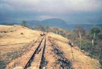 Temporary track laid by the Ffestiniog Railway on the east side of the Dduallt spiral, when under construction in May 1968.<br><br>[John Thorn /05/1968]