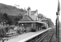 View south towards Connel Ferry through Benderloch station in September 1961. The Ballachulish branch closed completely 5 years later.<br><br>[David Stewart 09/09/1961]