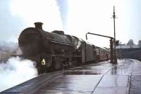 Holbeck Jubilee 45660 <I>Rooke</I> calls at Dumfries on a wet 24 July 1965 with a down relief to the <I>Thames Clyde Express</I>.<br><br>[John Robin 24/07/1965]