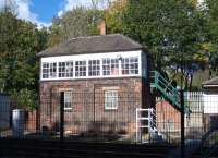 The signal box at Shildon in October 2012. The box stands to the east of Shildon station. <br><br>[Colin Alexander 13/10/2012]