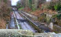 The old Eskbank station looking south on 8 February 2014. Still relatively undisturbed by the construction activities taking place to the north and south of the site.<br><br>[John Furnevel 08/02/2014]